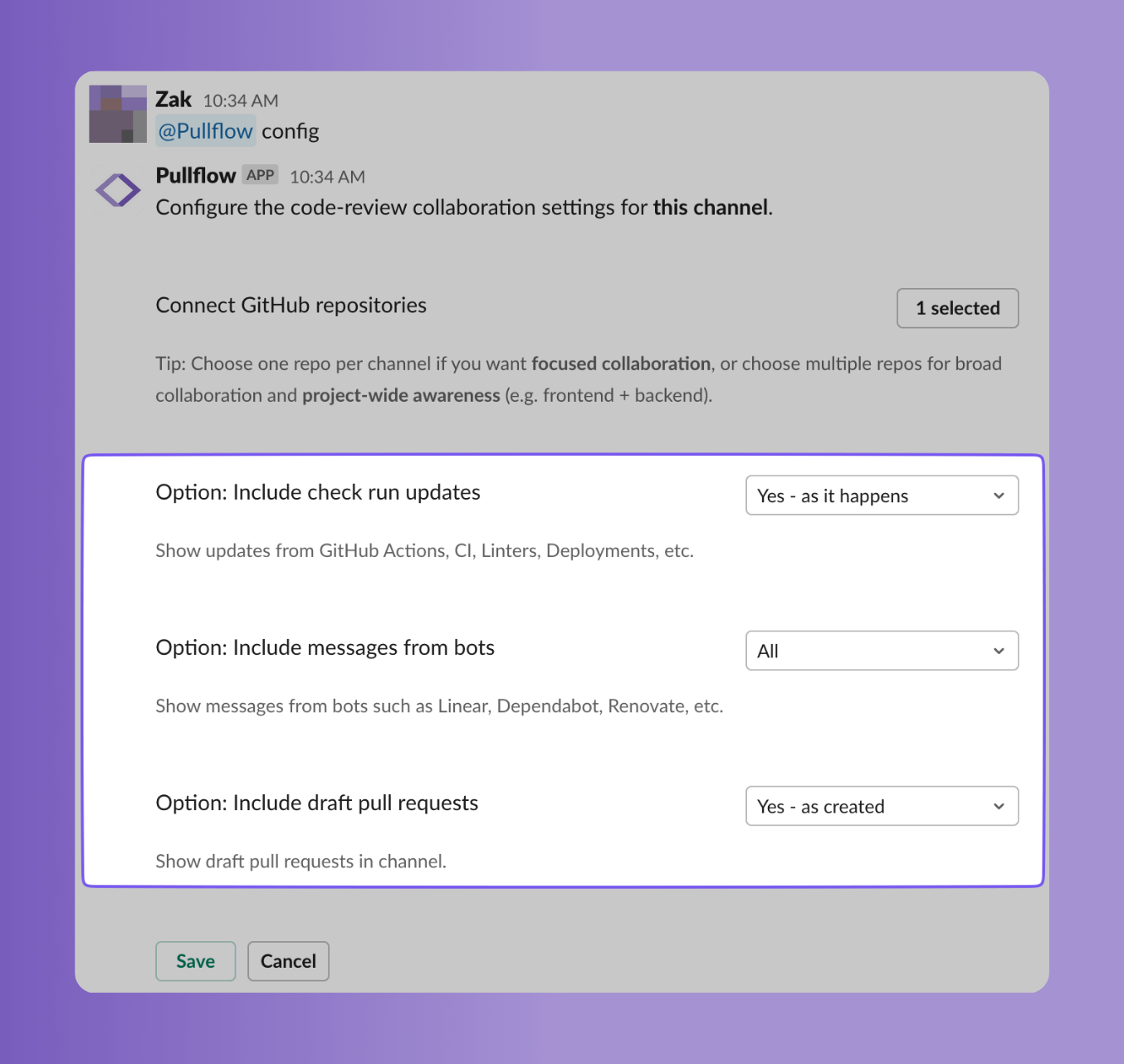 PullFlow Channel Config