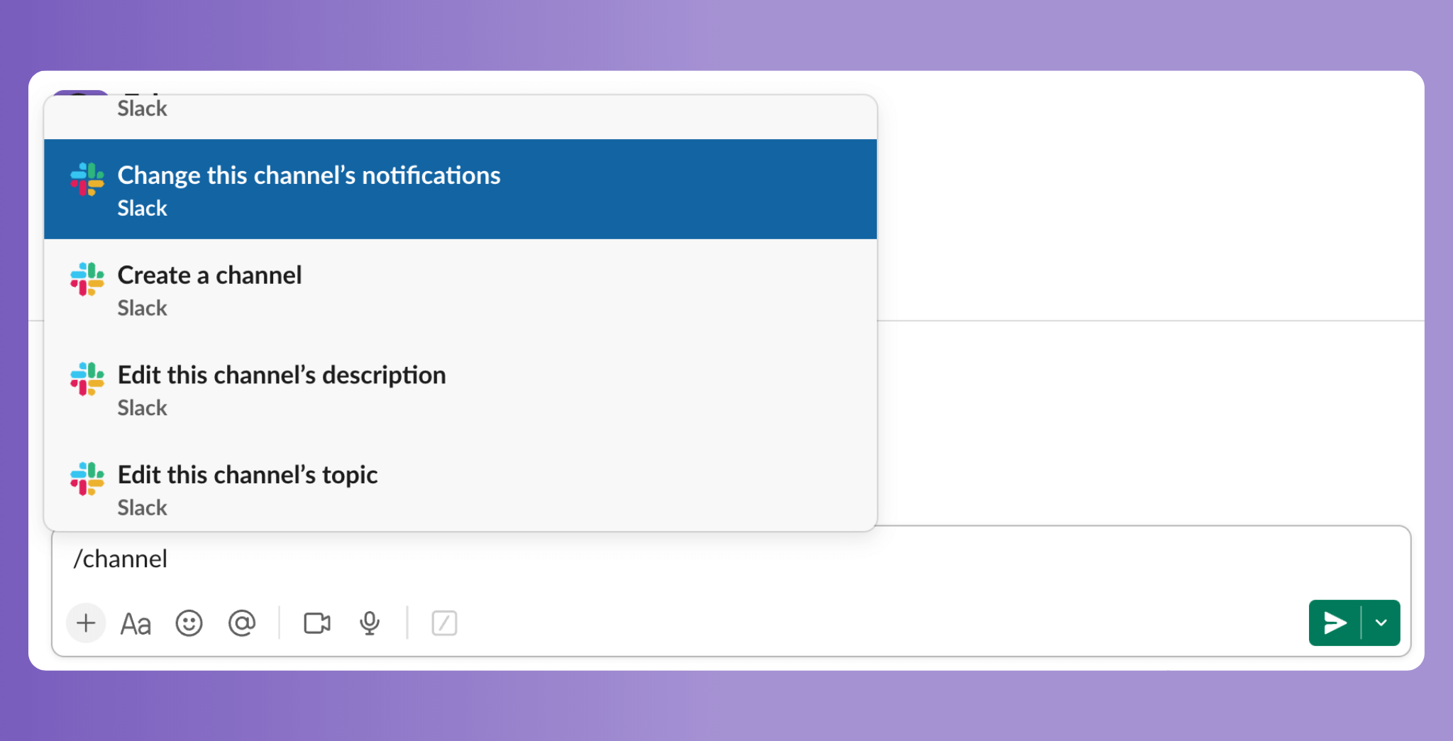 Suggested Channel Notifications