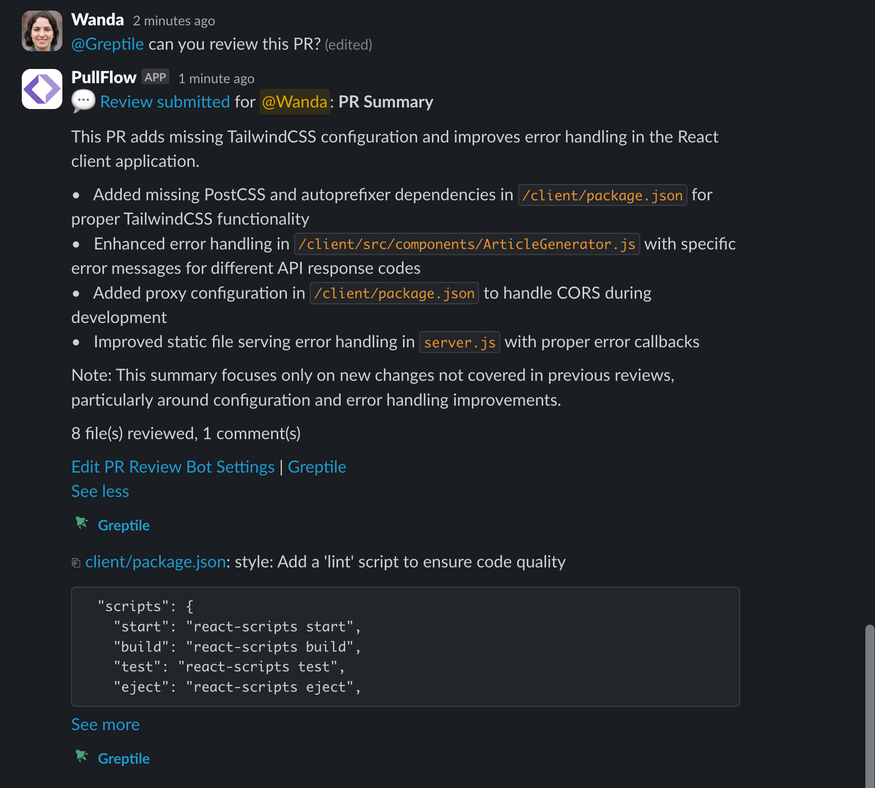 Centralized conversations in PullFlow
